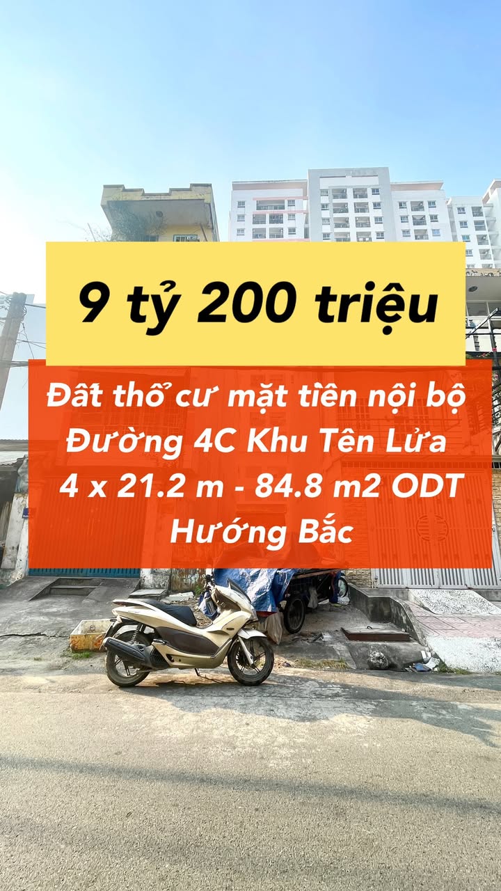 Đất nền khu Tên Lửa Bình Tân 84m² giá 9.2 tỷ - Đầu tư sinh lời ngay!