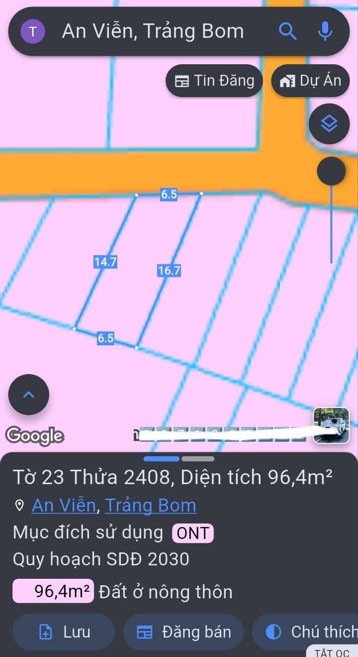 Đất mặt tiền đường nhựa An Viễn, Trảng Bom, Đồng Nai 125m² - Chính chủ bán gấp!