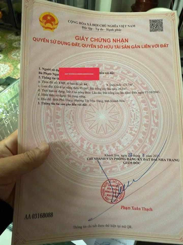 Đất nền Vĩnh Thạnh - Nha Trang 121.1m² giá 2.65 tỷ - Đường thông xe tải 5m!