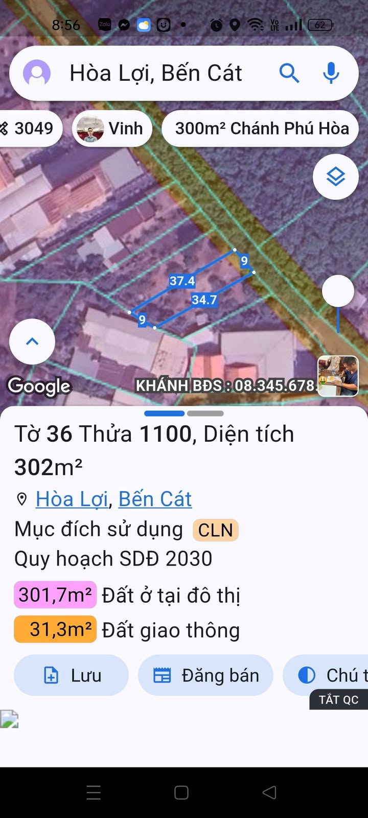 Đất thổ cư Hòa Lợi Bến Cát 315m² giá 2 tỷ - Đầu tư sinh lời ngay!