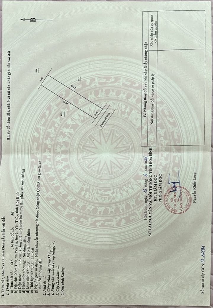 Đất nền Xóm Tích, Yên Trị, Huyện Yên Thủy 130m² giá 3xx triệu - Sổ đỏ chính chủ, thổ cư 100%!