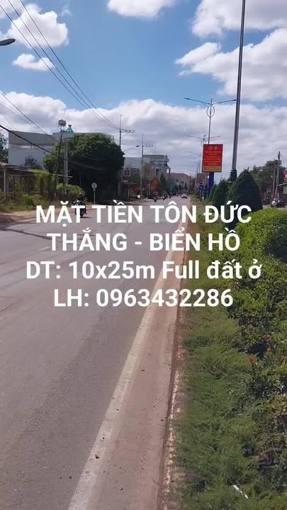 Đất mặt tiền Tôn Đức Thắng, Biển Hồ 250m² giá 6 tỷ - Đầu tư sinh lời ngay!