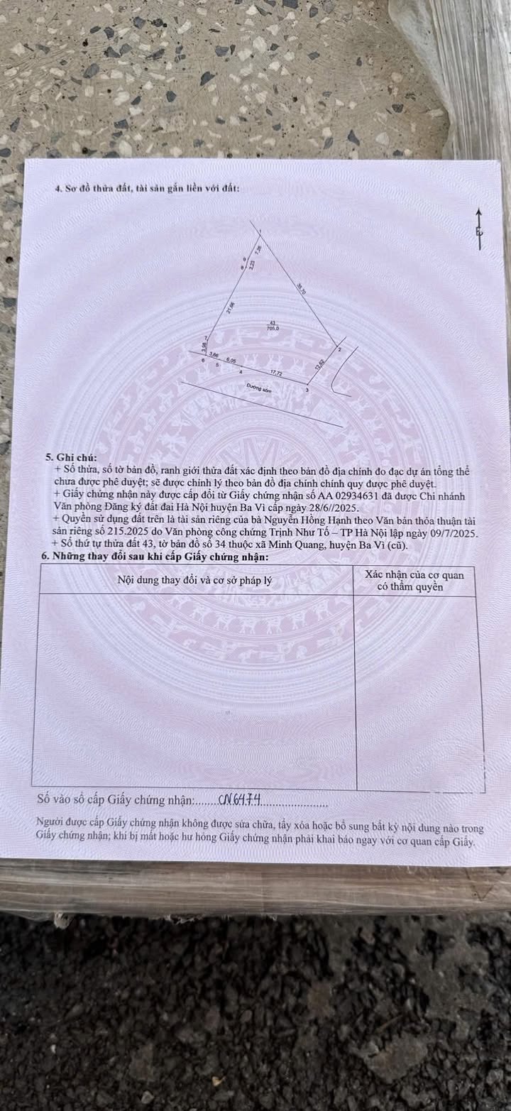 Đất nền Thôn Cốc Đồng Tâm, Ba Vì 705m² giá 4 tỷ - Cơ hội đầu tư tuyệt vời!