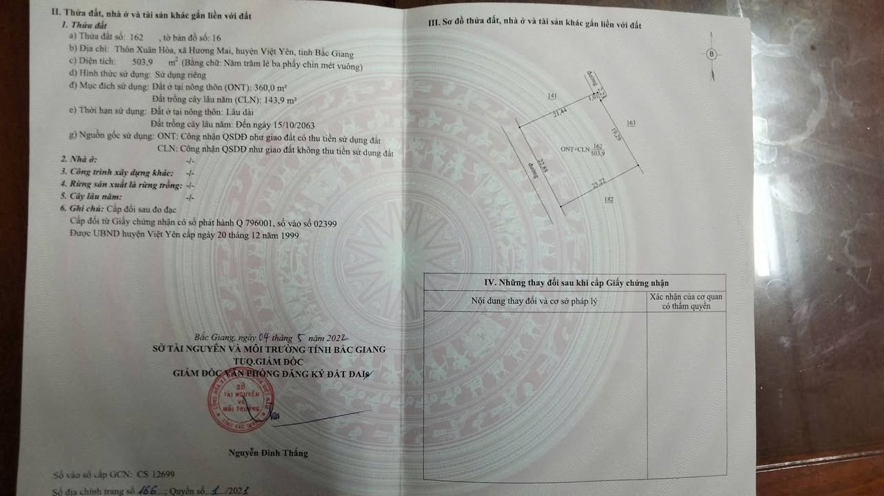 Đất nền Xuân Lương - 503.9m² giá 3 tỷ - Đầu tư tiềm năng!