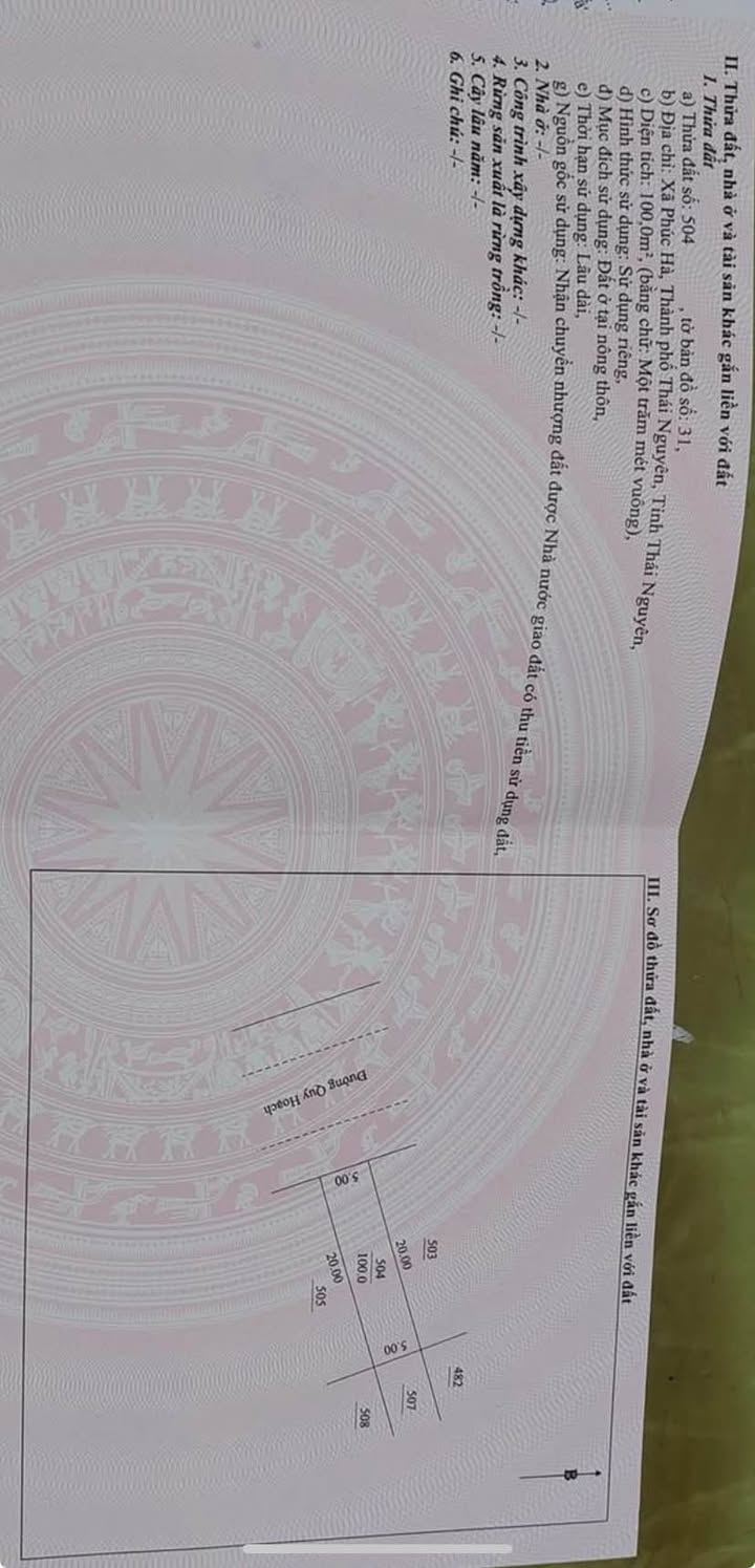 Đất nền TDC Phúc Hà - Thái Nguyên 100m² giá 800 triệu - Cơ hội đầu tư tuyệt vời!