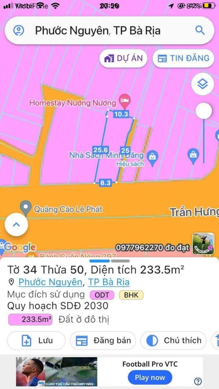 Bán gấp mặt tiền Trần Hưng Đạo, Phường Phước Nguyên, 233m² - Vị trí kinh doanh đắc địa!
