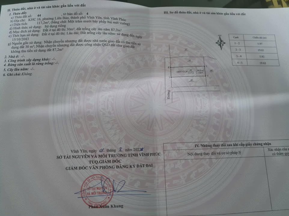 Đất nền Phường Liên Bảo 117m² giá 1.4 tỷ - Ô tô đỗ cửa