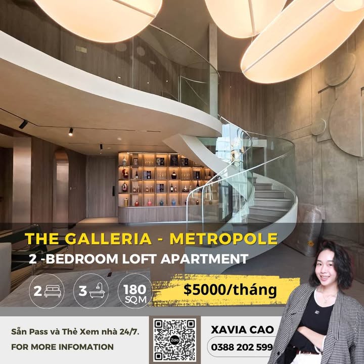 Căn hộ Loft 2PN The Galleria Thủ Đức 180m² giá 5.000 USD - Full nội thất cao cấp!