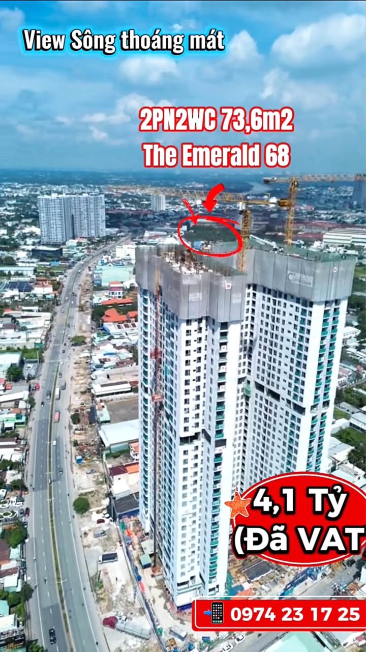 Căn hộ 2PN The Emerald 68, 73m² giá 4.1 tỷ - View sông tuyệt đẹp!
