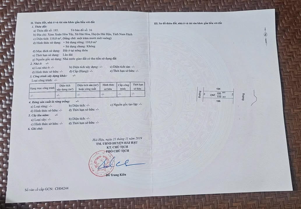 Đất nền Hải Hậu Nam Định 110m² giá chỉ 1.4 tỷ - Đầu tư sinh lời ngay!