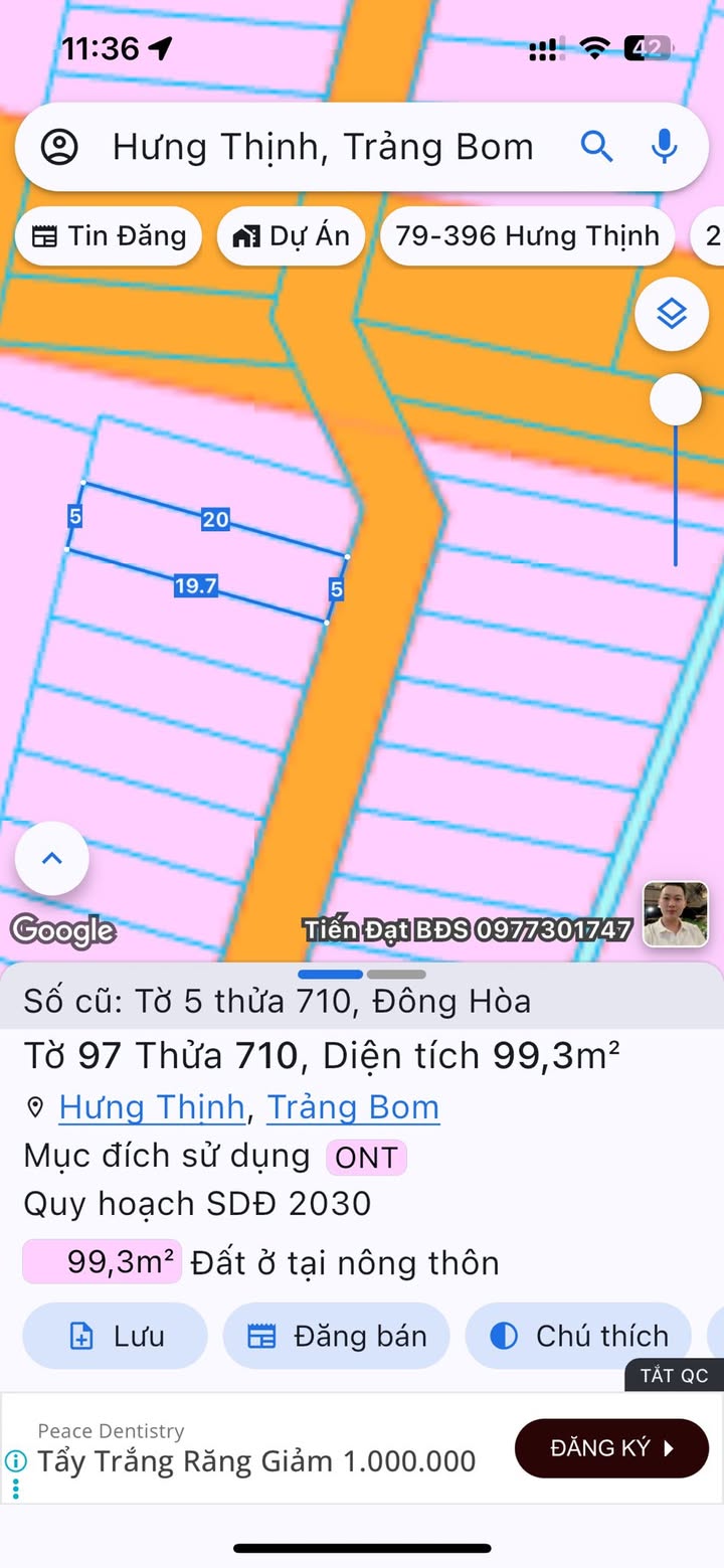 Đất nền Trảng Bom 100m² giá 1.05 tỷ - Cơ hội đầu tư tuyệt vời!