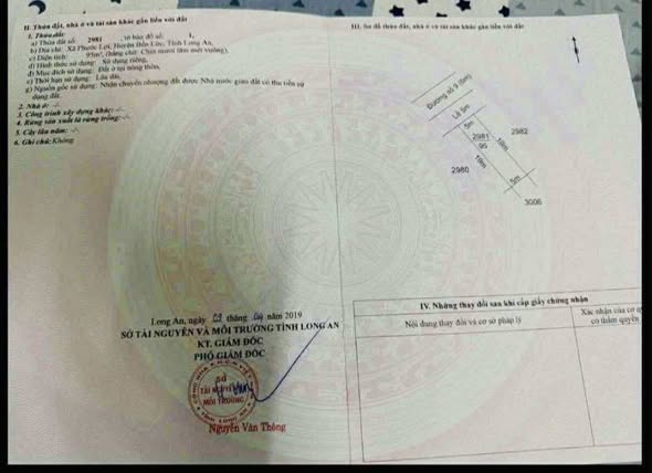 Đất thổ cư Phước Lợi, Bến Lức 95m² giá 2.75 tỷ - Cơ hội đầu tư tuyệt vời!