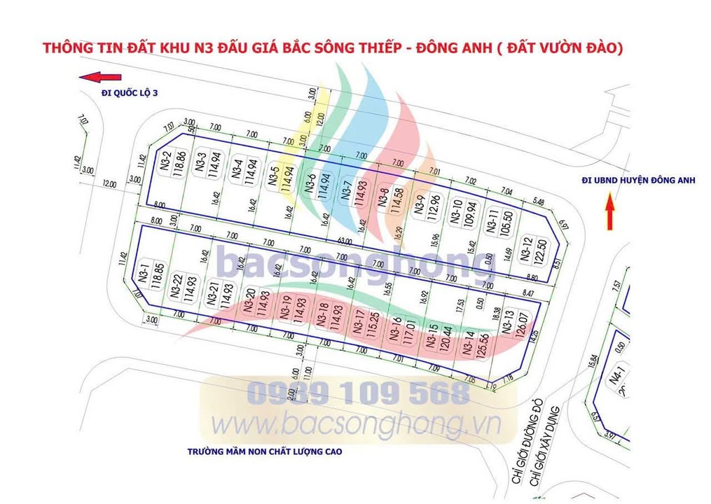 Đất tái định cư Bắc Sông Thiếp Đông Anh 114.9m² - Vị trí đắc địa, kinh doanh sầm uất!