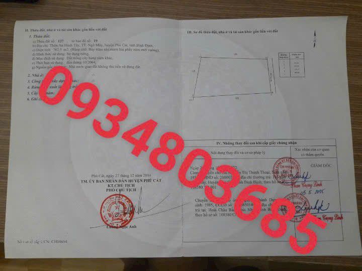 Bán lô đất vườn tại Thị trấn Ngô Mây, Huyện Phù Cát, 760m² chỉ 266 triệu - Cơ hội đầu tư vàng!