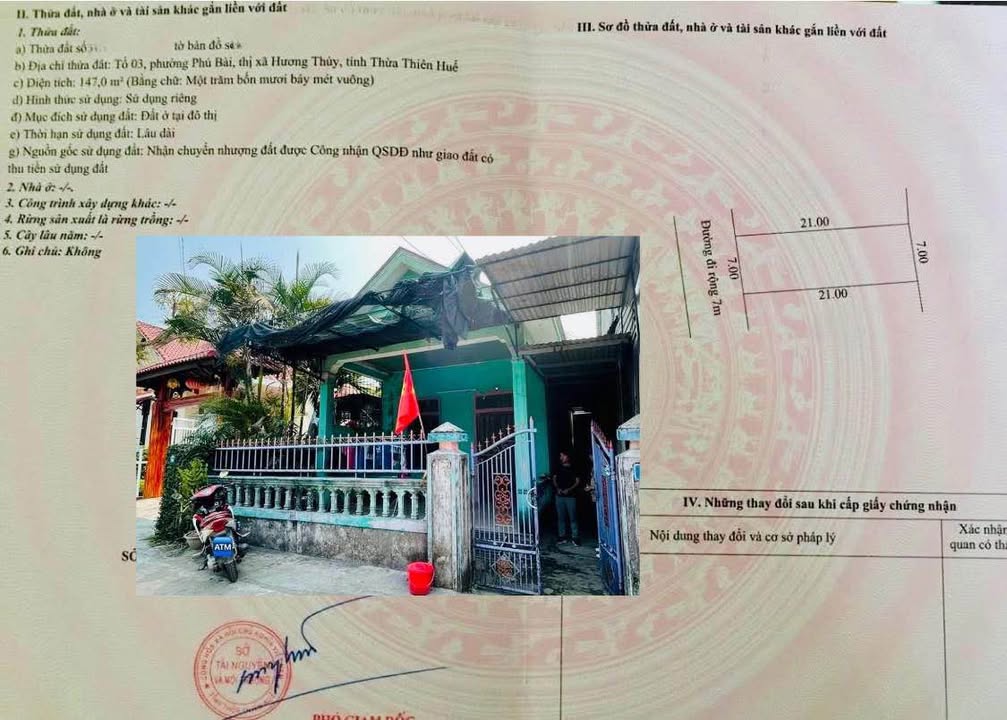 Đất nền và nhà cấp 4 tại Nguyễn Xuân Ngà, TP Huế 147m² - Cơ hội đầu tư hiếm có!