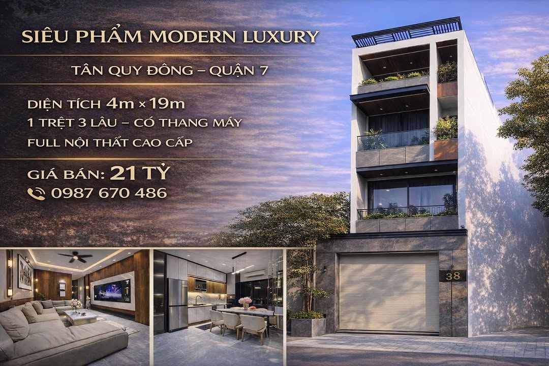 Nhà phố Tân Quy Đông, Quận 7, 76m² giá 21 tỷ - Sẵn sàng vào ở ngay!