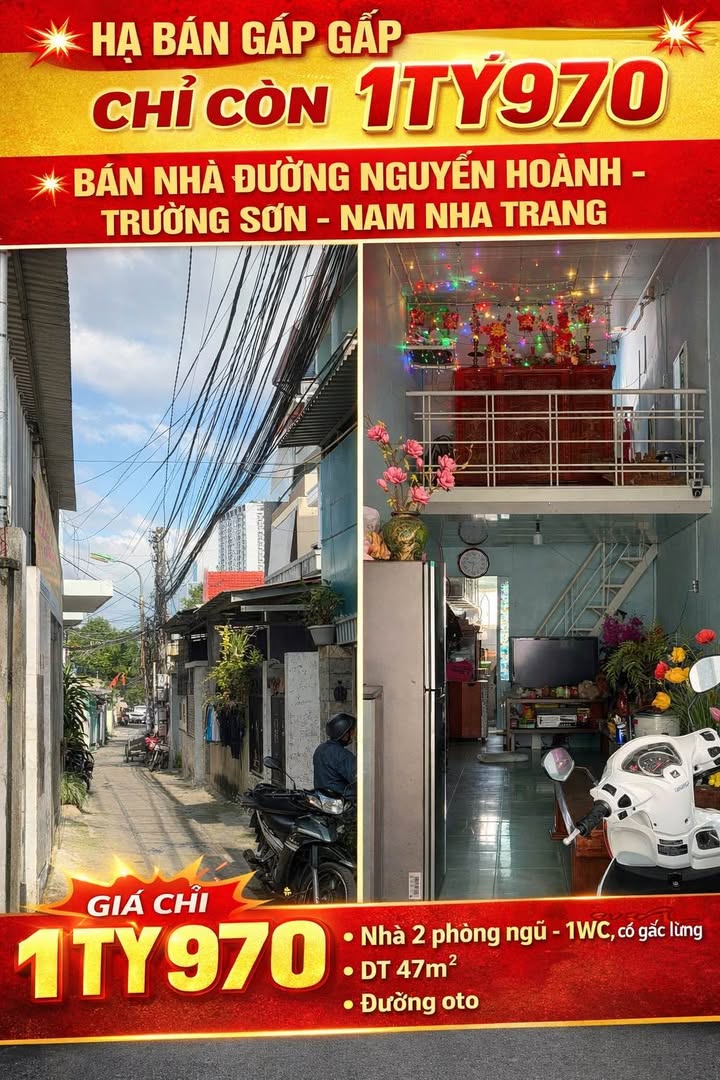 Nhà phố đường Nguyễn Hoành, Nha Trang 47m² giá 1.97 tỷ - Phù hợp cho gia đình trẻ!