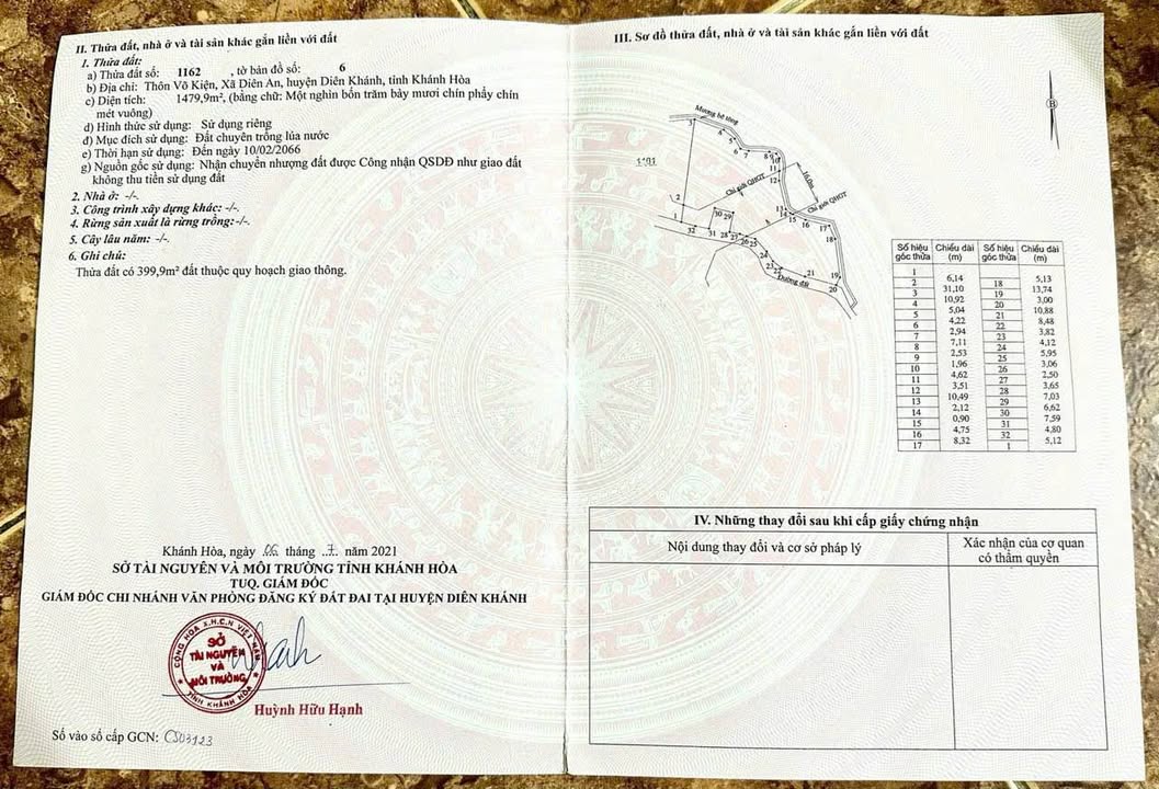 Đất nền Xã Diên An 1479m² giá 1,5 tỷ - Cơ hội đầu tư hấp dẫn!