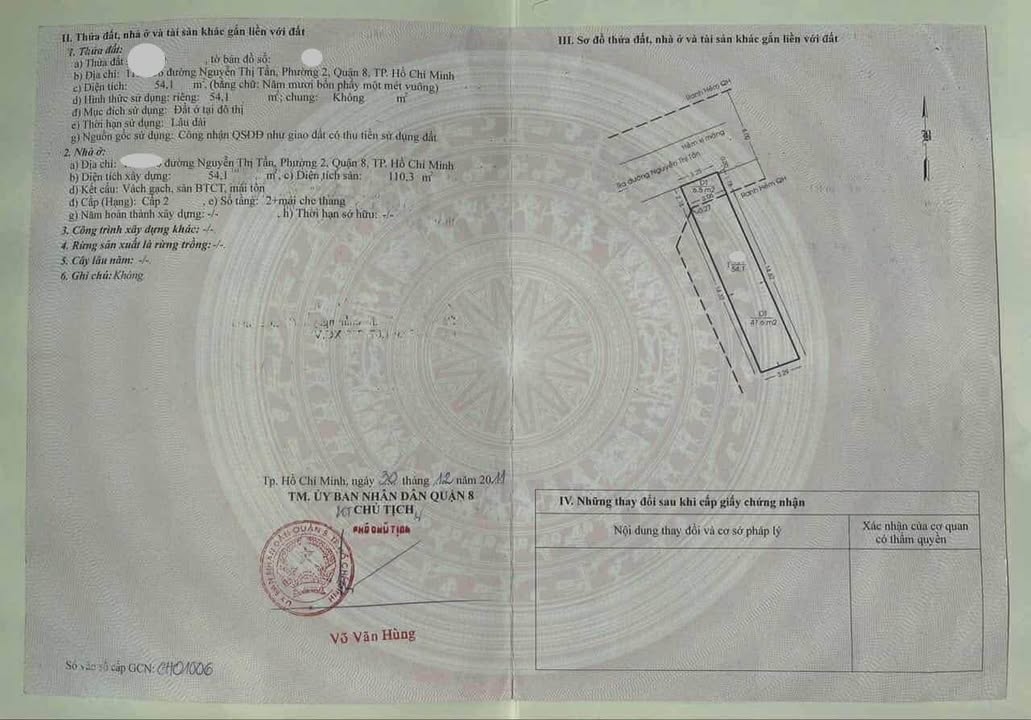 Nhà riêng 3 tầng hẻm 3.5m Nguyễn Thị Tần 54m² giá 7.1 tỷ - Tiềm năng sửa chữa hoặc xây mới!