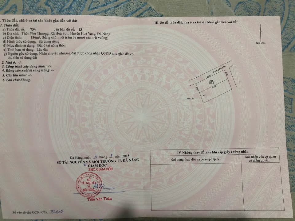 Đất nền Phú Thượng Đà Nẵng 136m² giá 1 tỷ - Đầu tư sinh lời tuyệt vời!