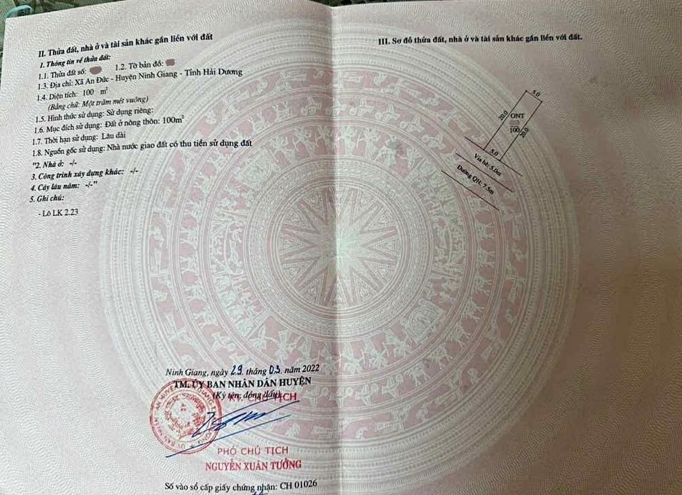 Đất nền An Đức Ninh Giang 100m² giá 1,9 tỷ - Cơ hội đầu tư không thể bỏ lỡ!
