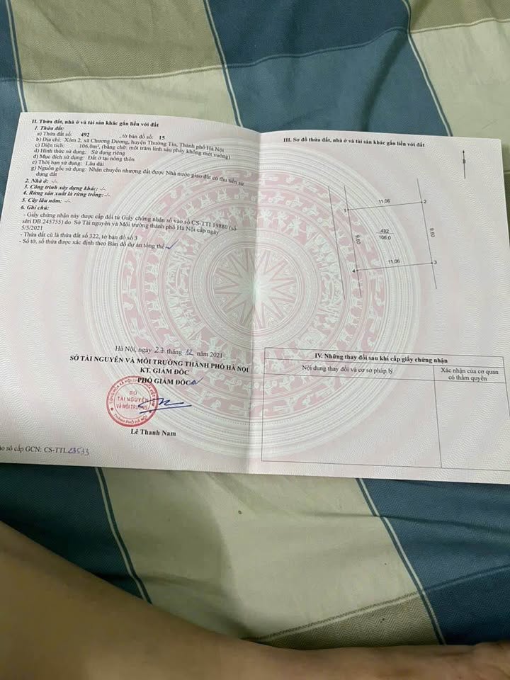 Đất nền Xóm 2, Xã Chương Dương, 106m² giá 5.532 tỷ - Đầu tư sinh lời ngay!