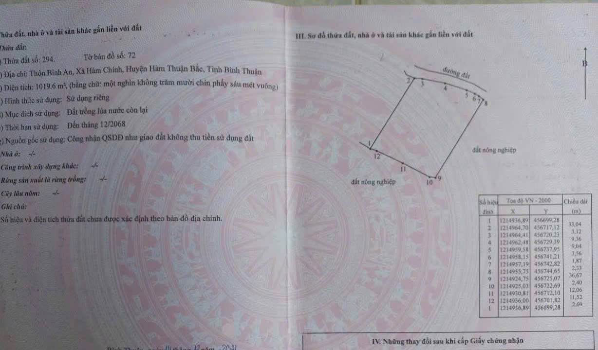 Đất nền Xã Bình An, Huyện Bắc Bình 360m² giá 300 triệu - Cơ hội tuyệt vời cho nhà vườn!
