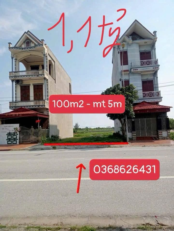 Đất nền 100m² tại khu công nghiệp Yên Trung - Sổ đỏ chính chủ, giá 1.1 tỷ!