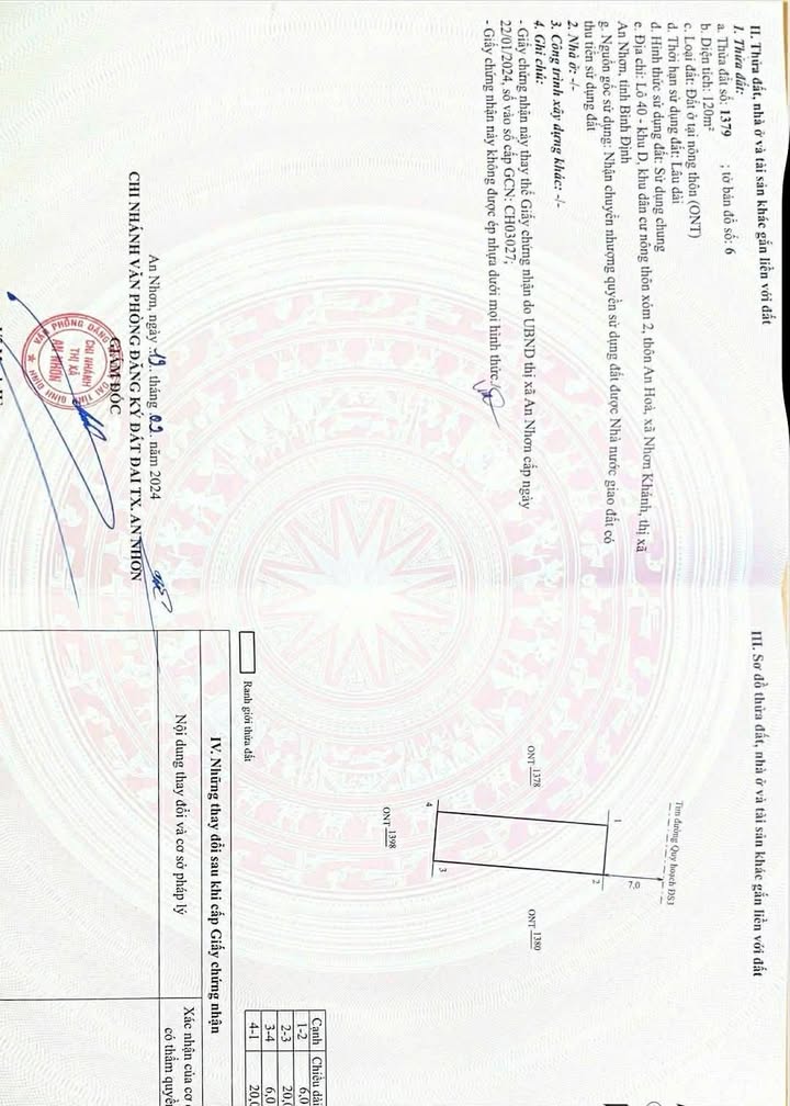 Đất An Hòa, Bình Định 120m² giá 9xx triệu - Đất đẹp không cống trụ!