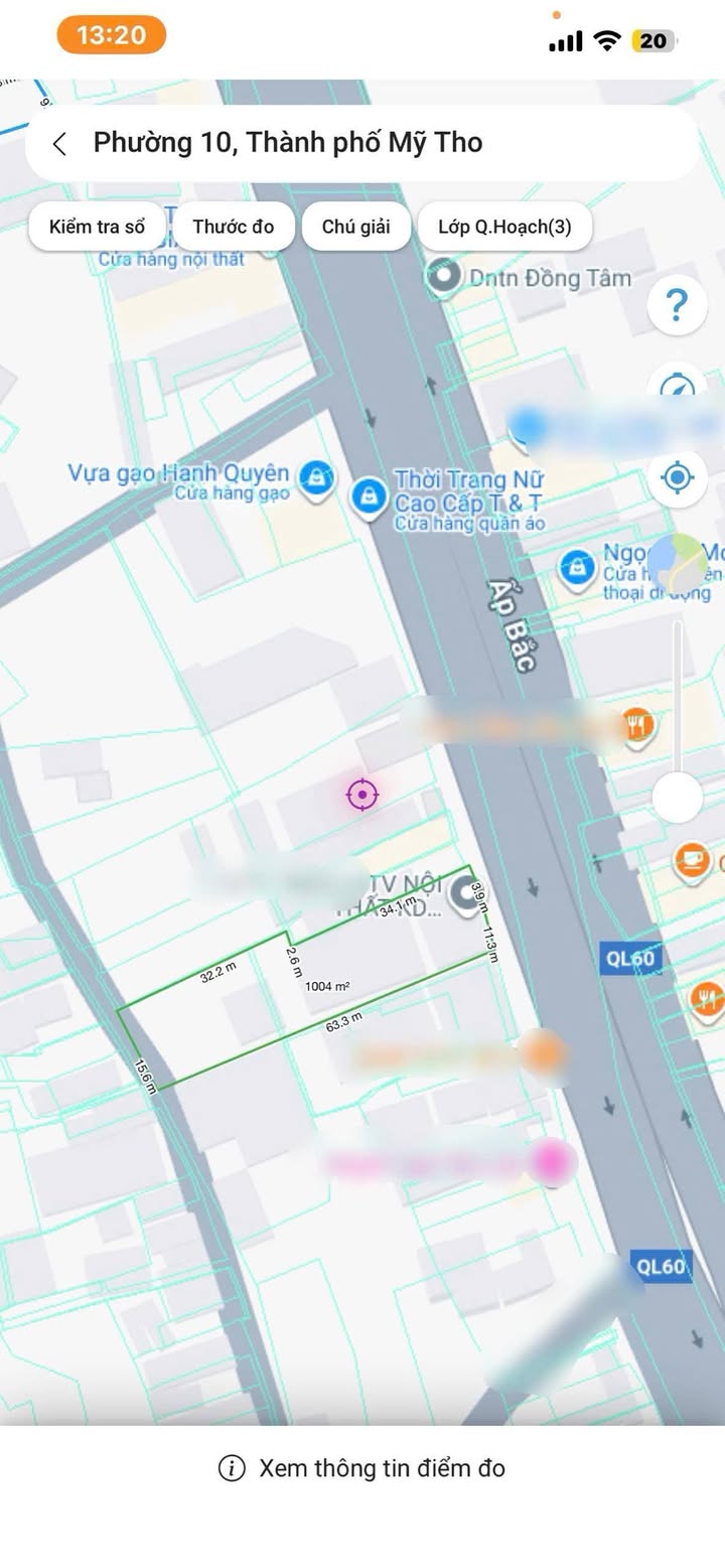 Đất 2 mặt tiền Quốc lộ 60, TP Mỹ Tho, 1000m² giá 22 tỷ - Đầu tư sinh lời ngay!