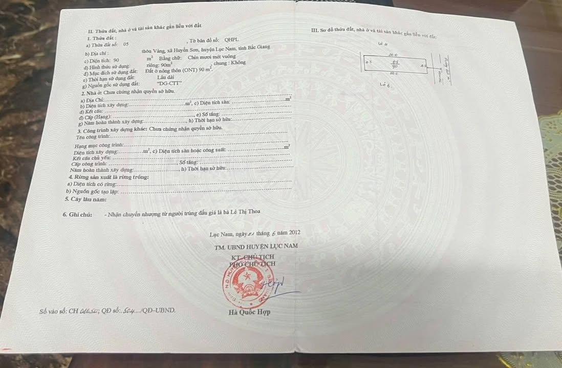 Đất nền Huyền Sơn Lục Nam 90m² giá 1.5 tỷ - Cơ hội đầu tư sinh lời!