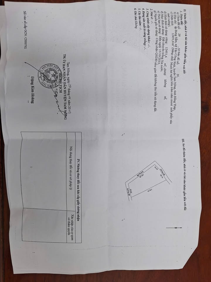 Đất nông nghiệp 15.000m² tại xã Tân Công Sính, huyện Tam Nông - Giá chỉ 1.437 tỷ!