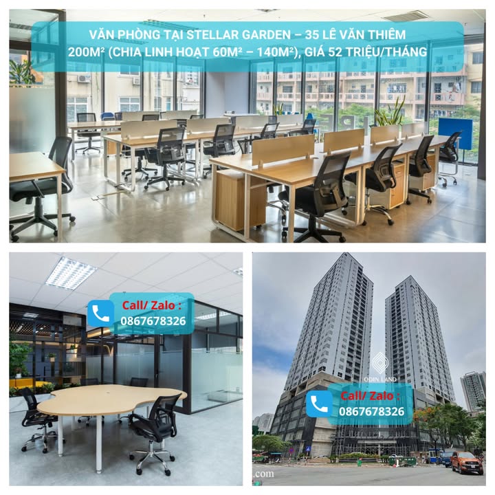 Văn phòng cho thuê tại Stellar Garden 200m² giá 52 triệu - View thoáng, dịch vụ chuyên nghiệp!
