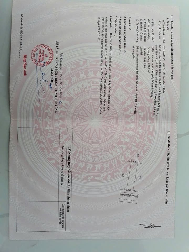 Đất nền khu tái định cư Hòa Kiến 121m² giá 800 triệu - Sổ hồng chính chủ, vị trí đẹp!