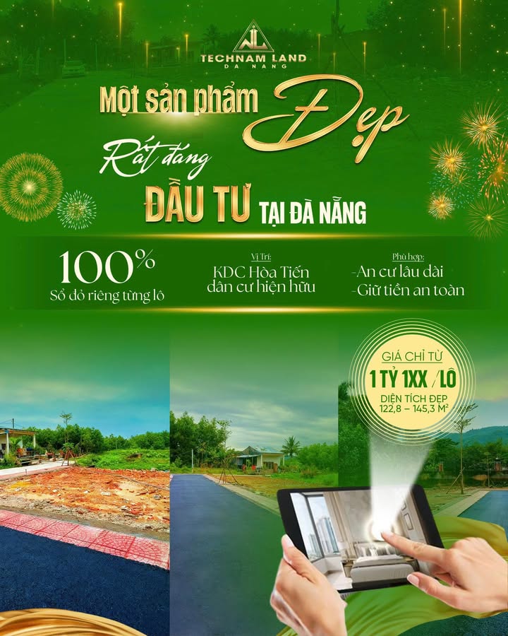 Đất nền Hòa Tiến Đà Nẵng 122,8m² giá 1,1 tỷ - Đầu tư an toàn, pháp lý rõ ràng!
