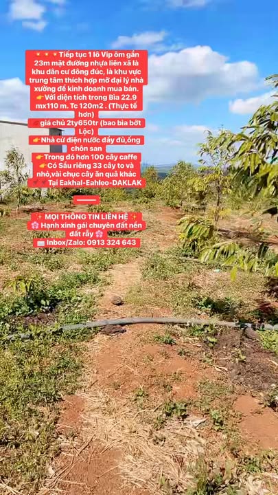 Đất nền khu dân cư Ea Khal, Đắk Lắk 120m² giá 2.65 tỷ - Đầu tư sinh lời ngay!