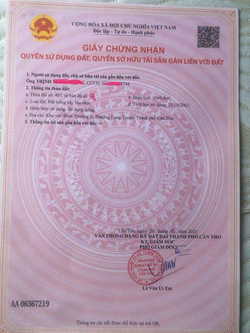 Bán đất 2.000 m² Rạch Chuối, Bình Thủy, Cần Thơ - Tiềm năng đầu tư lớn!