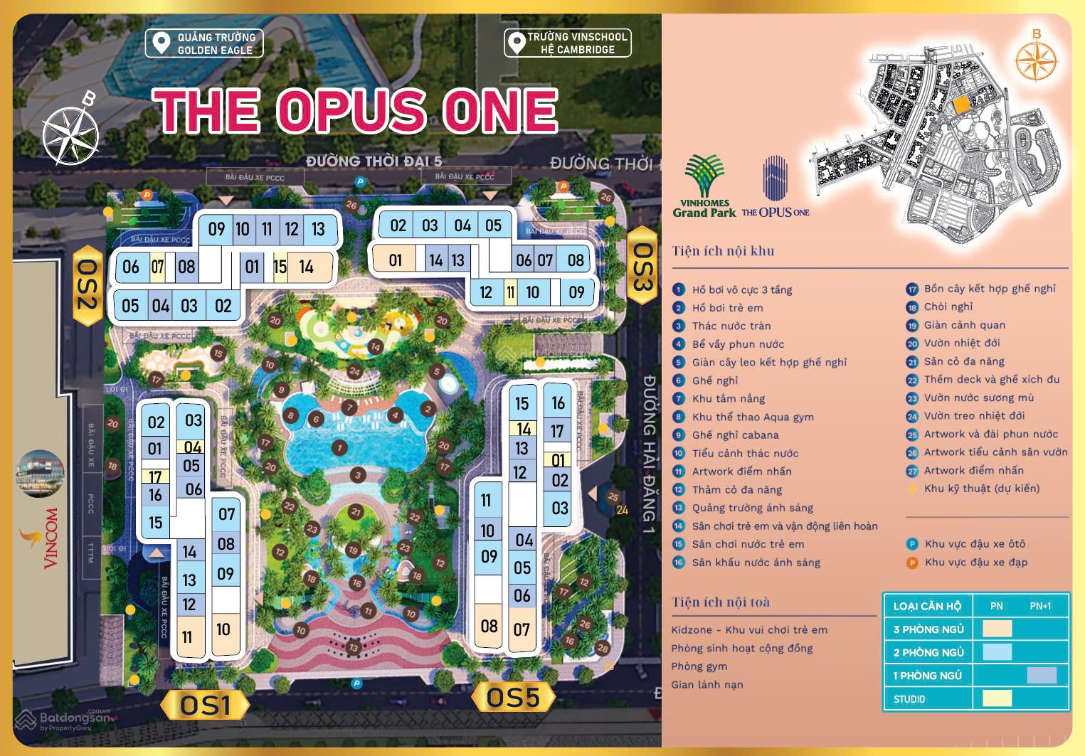 Căn hộ Opus One - Vinhomes Grand Park 80m² chỉ từ 2 tỷ - Sẵn sàng bàn giao!