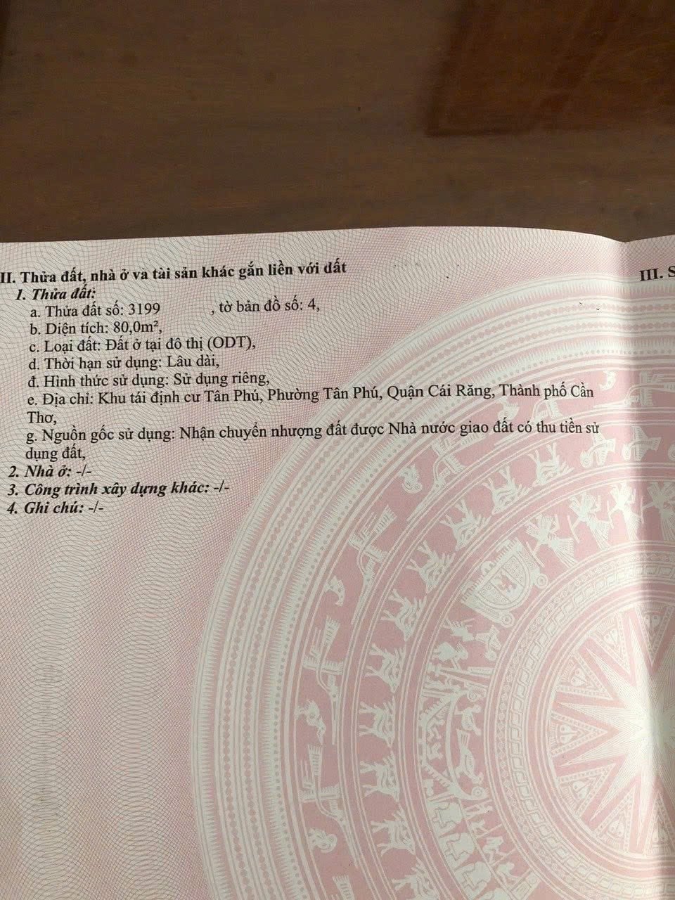 Đất nền hẻm hông 4m đường A3 KDC Tân Phú, Cái Răng, 80m² giá 2.1 tỷ - Pháp lý rõ ràng!