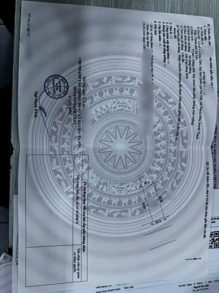 Đất tái định cư ĐHQG Thạch Thất 75m² giá chỉ 4 tỷ - Đầu tư sinh lời ngay!