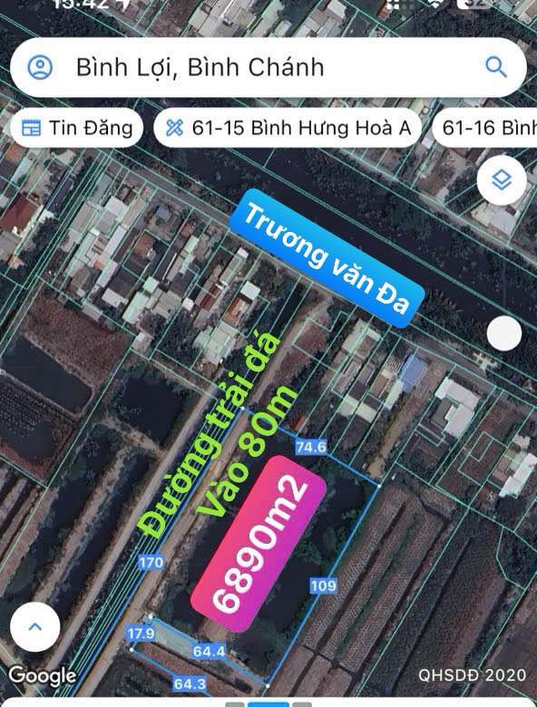 Nhà vườn 6808m² Trương Văn Đa, Bình Lợi - Giá 16.99 tỷ, đầu tư sinh lời!