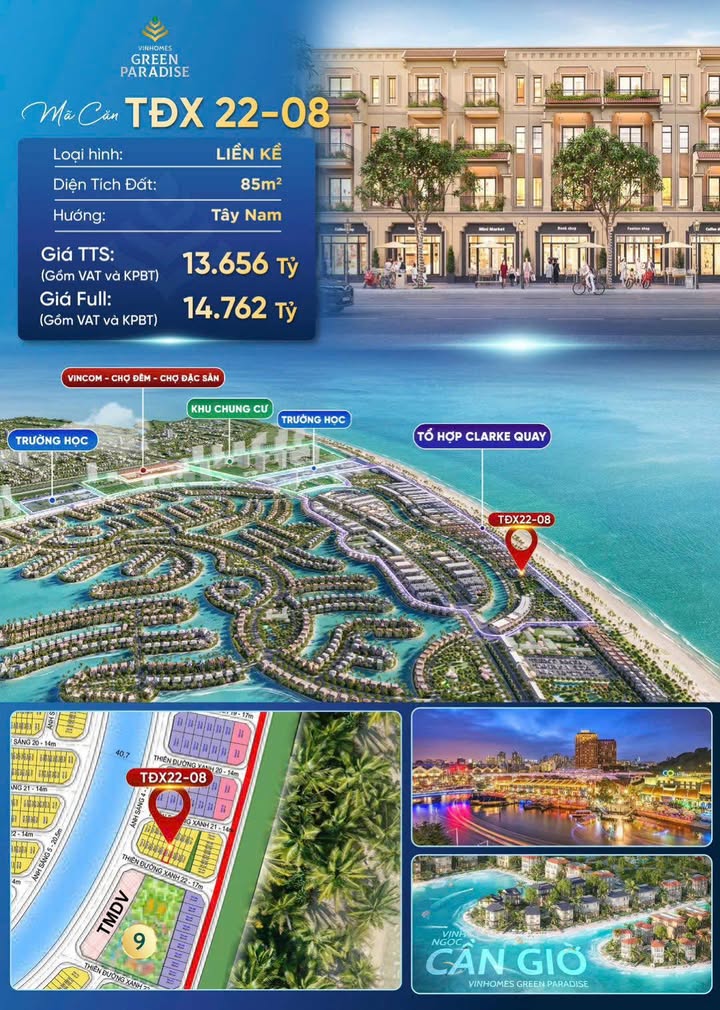 Townhouse Vinhomes Grand Park Quận Bình Thạnh 85m² giá 13.6 tỷ - View vườn hoa tuyệt đẹp!