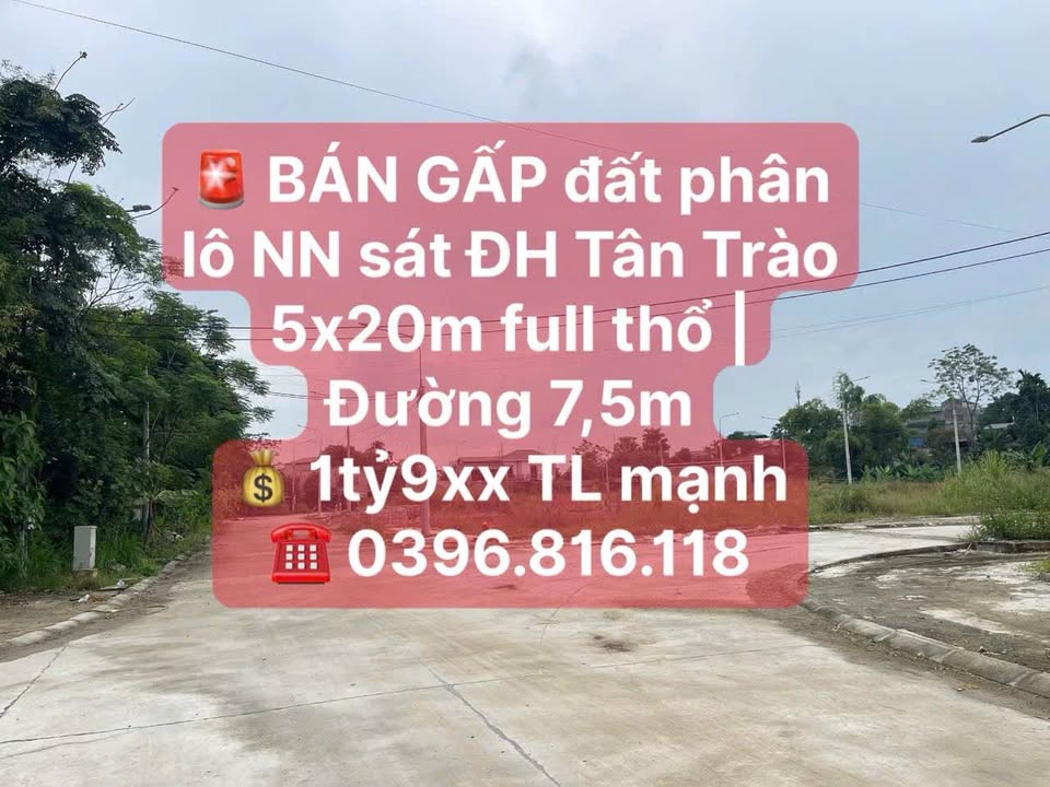 Đất phân lô đường Phát Triển, TP Tuyên Quang 100m² giá 1.9 tỷ - Đầu tư sinh lời ngay!