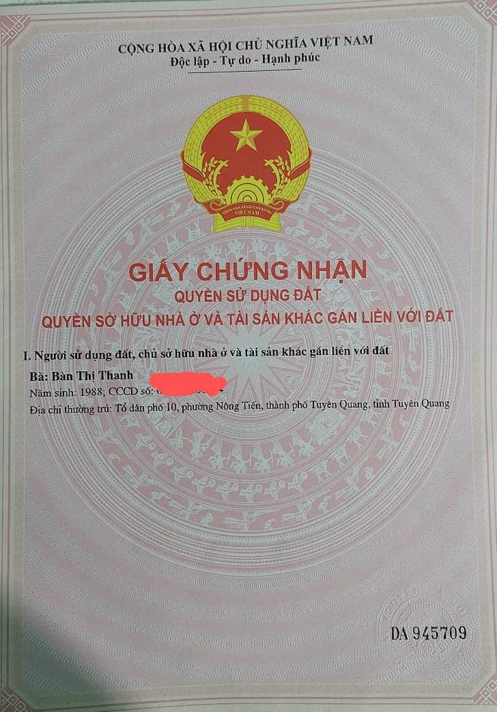 Đất thổ cư 190m² tại phường Đội Cấn, Tuyên Quang - Chính chủ bán gấp!