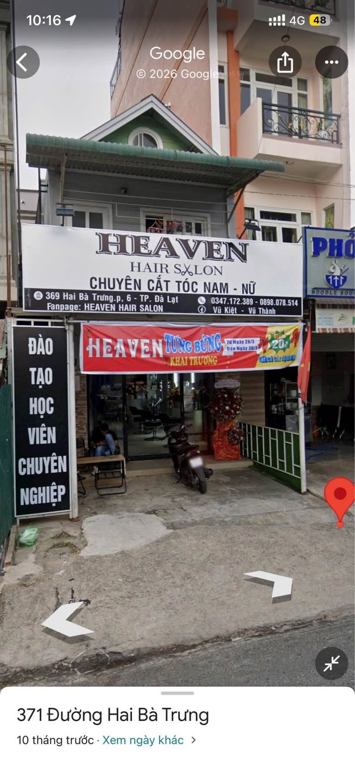 Nhà mặt tiền đường Hai Bà Trưng, Đà Lạt 70m² giá 12 tỷ - Thích hợp kinh doanh!