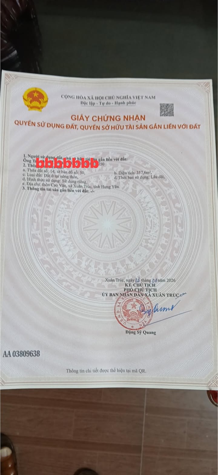 Đất nền thổ cư Huyện Vũ Thư 357m² giá thỏa thuận - Cơ hội vàng đầu tư!