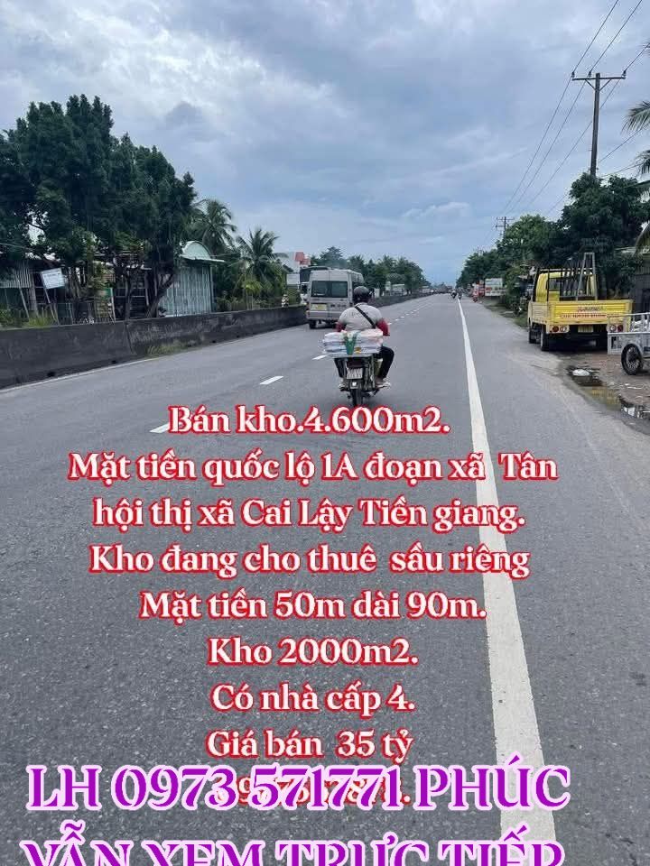 Nhà kho mặt tiền Quốc Lộ 1A, xã Tân Mỹ Chánh, 4600m² giá 35 tỷ - Cơ hội đầu tư hấp dẫn!