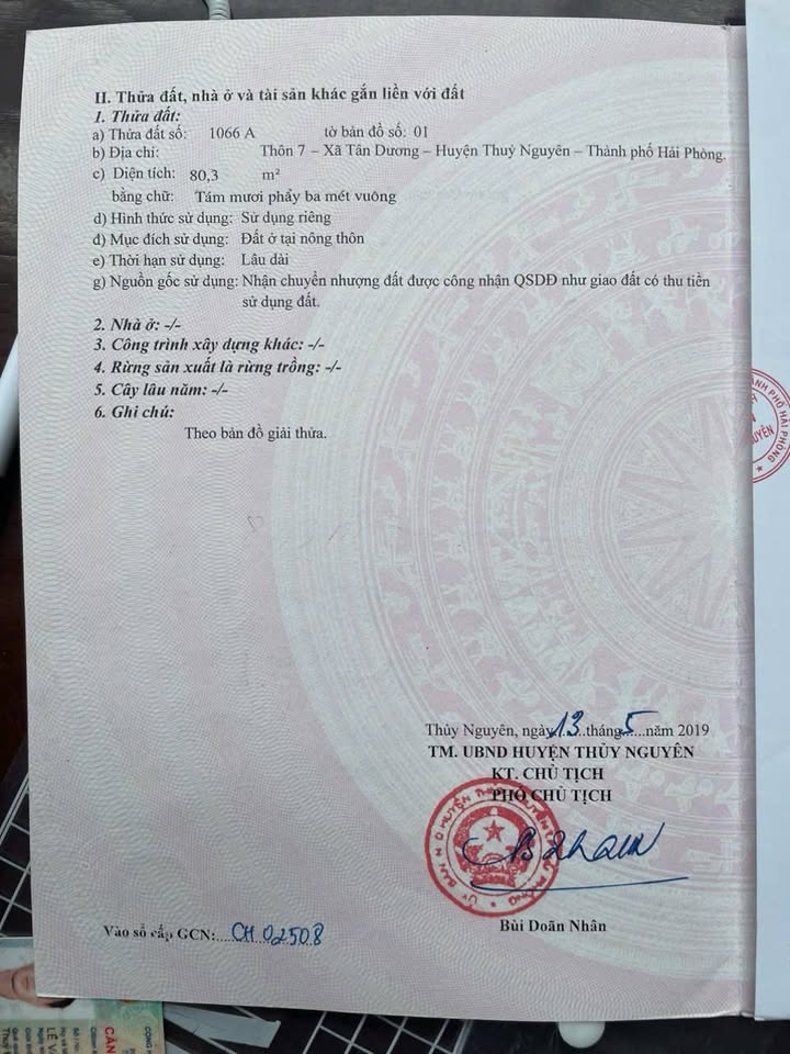 Đất nền Thôn 7, xã Bạch Đằng, 80.3m² giá 3 tỷ - Vị trí đắc địa trung tâm Thủy Nguyên!