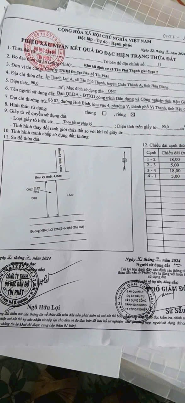 Đất nền TDC Tân Phú Thạnh 90m² giá chỉ từ 300 triệu - Đầu tư sinh lời ngay!
