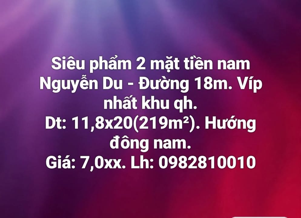 Nhà mặt tiền đường Nguyễn Du, Huyện Hương Khê, 219m² - Đầu tư sinh lời